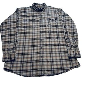 Ariat XLT Men's Plaid Button-Down Shirt in Navy & Tan